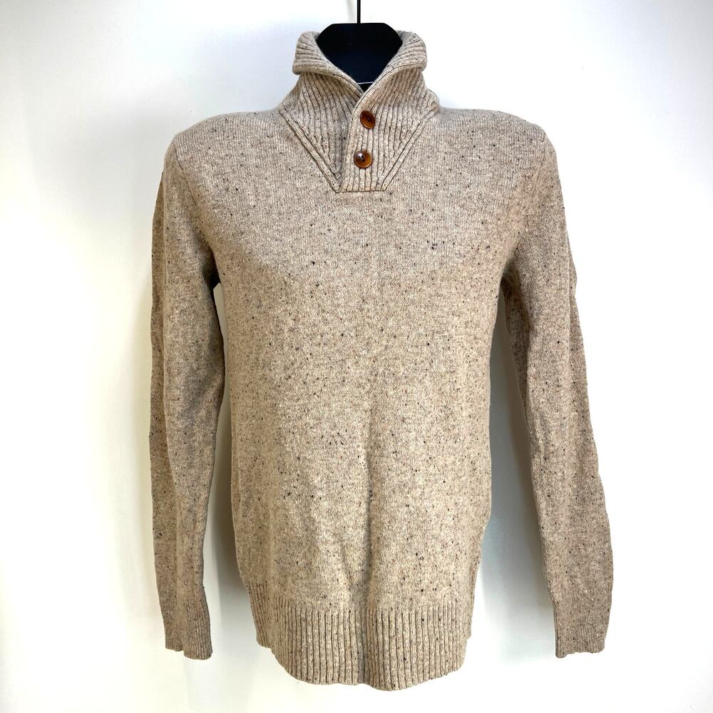 J. Crew Rugged Merino Shawl Collar Donegal Sweater Knit Pullover